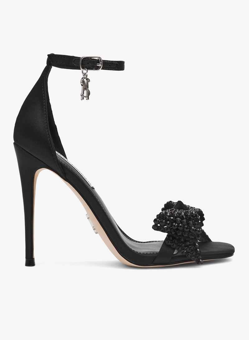 ستيف مادن صنادل بكعب عالٍ بشريط للكاحل من الساتان - Image 1